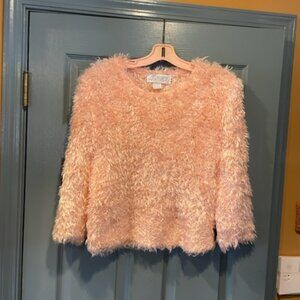 Vintage Side Effects Faux Fur Pink Sweater, L, never worn, rare